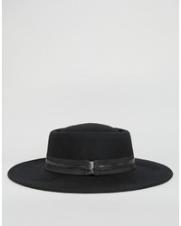Asos Extra Wide Brim Fedora Hat With Band
