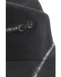 Maison Michel Felted Rabbit Fur Hat With Zipper Trim