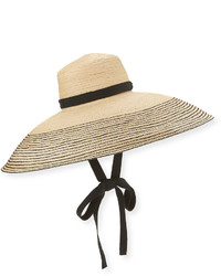 Lola Hats Wide Brim Raffia Sun Hat Blacknatural