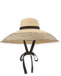 Lola Hats Wide Brim Raffia Sun Hat Blacknatural
