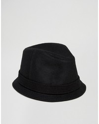 Asos Narrow Brim Felt Hat In Black
