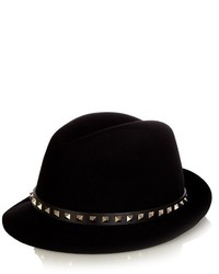 Valentino Rockstud Fur Felt Trilby Hat