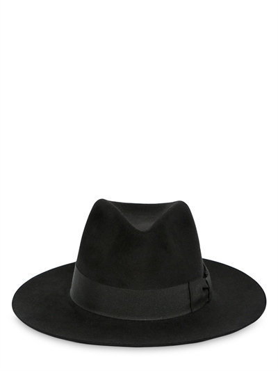 Saint Laurent Felt Sailor Cap in Black