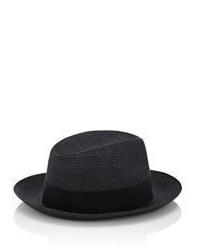 Borsalino Short Brim Hemp Hat Black