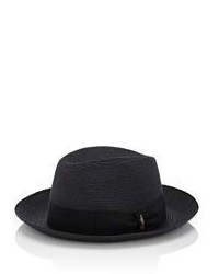 Borsalino Short Brim Hemp Hat Black