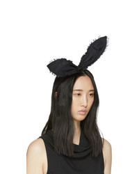Maison Michel Black Heidi Rabbit Headband