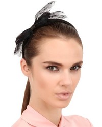 RED Valentino Satin Headband With Feather Bow