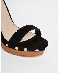 Lipsy Bella Black Clog Platform Heeled Sandals