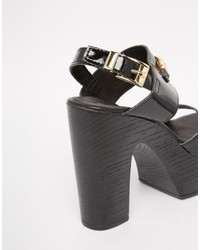 Love Moschino Black Clog Heeled Sandals