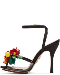 Charlotte Olympia Black Tropical Heeled Sandals