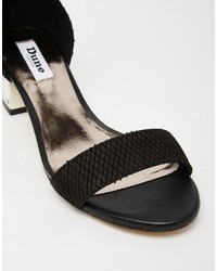 Dune Marcee Black Gem Mid Heeled Sandals