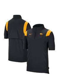 Nike Black Iowa Hawkeyes 2021 Coaches Short Sleeve Quarter Zip Jacket At Nordstrom
