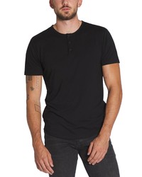 CUTS CLOTHING Cuts Curve Hem Henley T Shirt In Black At Nordstrom