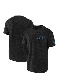 NFL X DARIUS RUCKE R Collection By Fanatics Black Carolina Panthers Slub Henley T Shirt
