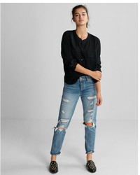 Express Two Pocket Henley Popover Blouse
