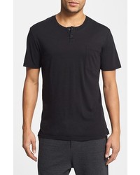 UNCL Short Sleeve Henley Pocket T Shirt Black X Large