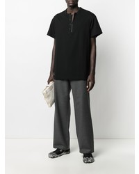 Yohji Yamamoto Zip Front Cotton T Shirt