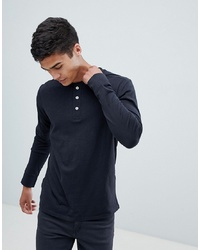 Selected Homme Long Sleeve T Shirt With Henley Neck Beauty