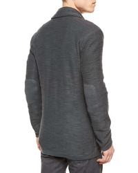 John Varvatos Star Usa Long Sleeve Button Front Henley Shirt Black