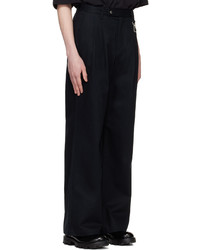 Reese Cooper®  Black Double Pleat Trousers