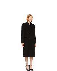 Saint Laurent Black Wool Double Breasted Coat