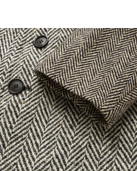 Burberry Runway Donegal Herringbone And Wool Tweed Coat