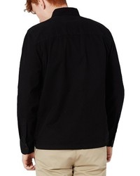 Topman Herringbone Zip Shirt Jacket