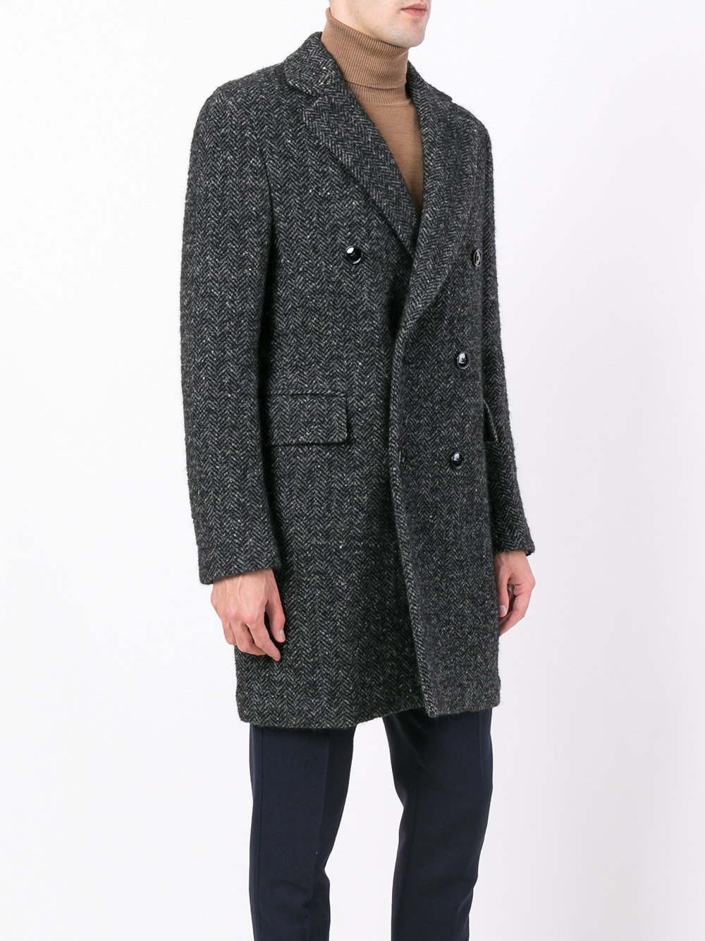 Mp Massimo Piombo Herringbone Double Breasted Coatunavailable, $721 ...