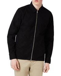 Black Herringbone Shirt Jacket