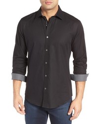 Black Herringbone Shirt