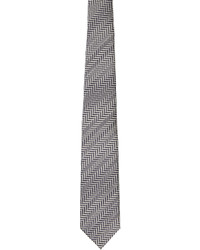 Tom Ford Navy White Herringbone Tie