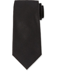 Tom Ford Tweed Herringbone Stripe Silk Tie Black