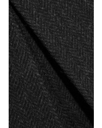 Joseph Hart Herringbone Wool Midi Skirt Black