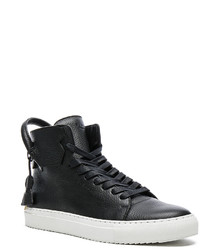 Buscemi 125mm High Top Pebbled Leather Sneakers