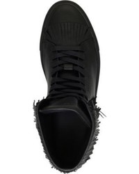 Buscemi 125mm Tri Fringe Leather High Top Trainers