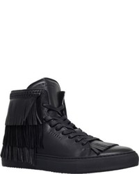 Buscemi 125mm Tri Fringe Leather High Top Trainers