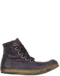 A Diciannoveventitre Washed Leather High Top Sneakers