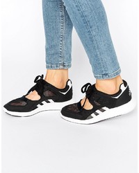 adidas Originals Black Lace Up Open Sneakers