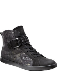 Ecco Aimee High Top Sneaker Blackblack Nubuck Casual Shoes