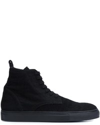 Ann Demeulemeester Ribbed Lace Up Hi Tops