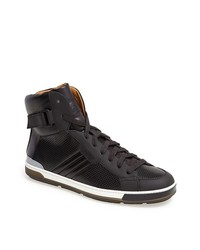 Bally Aikane High Top Leather Sneaker Black 8 D