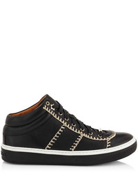 Jimmy Choo Bells Black Nappa With Gold Whip Stitching Trainers
