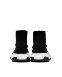 Balenciaga Black And White Speed Sneakers
