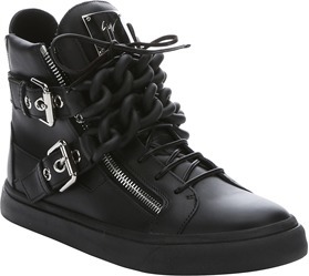 Giuseppe Zanotti Leather Double Chain London High Top Sneakers, $855 | Bluefly |