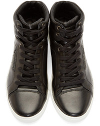 Dolce & Gabbana Black Leather London High Top Sneakers