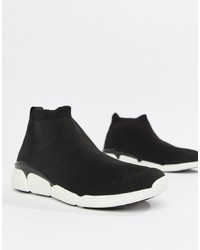 Aldo Black Sock Trainers With Chunky Soles