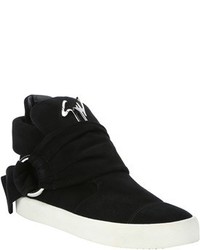 Giuseppe Zanotti Black Suede Buckled May London High Top Sneakers