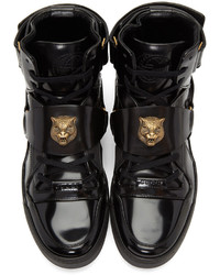 Gucci Black Tiger High Top Sneakers