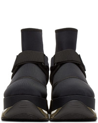 Marni Black Velcro Platform High Top Sneakers