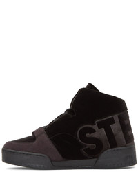 Stella McCartney Black Velvet Stella High Top Sneakers